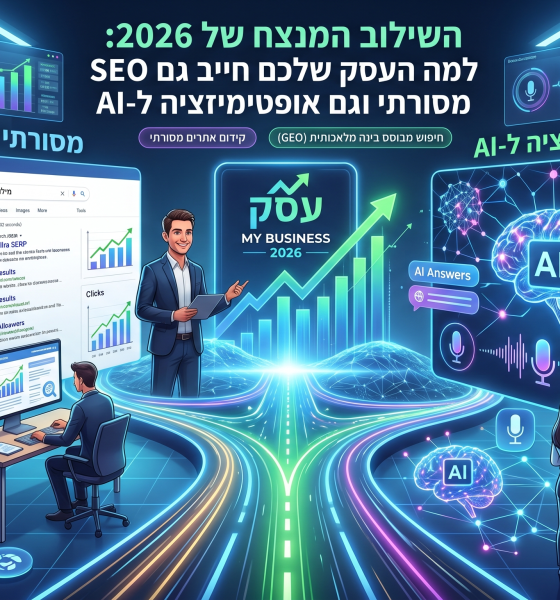 השילוב המנצח של 2026: למה העסק שלכם חייב גם SEO מסורתי וגם אופטימיזציה ל-AI